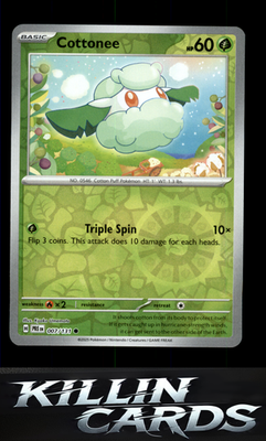 Reverse Holofoil Cottonee 007/131 Pokemon Common SV: Prismatic Evolutions Card N