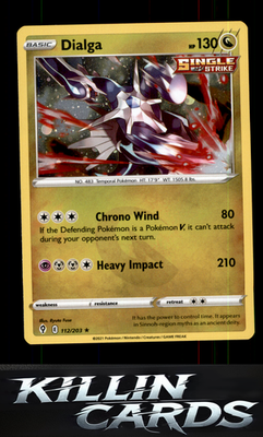 Dialga 112/203 Pokemon Holo Rare SWSH07: Evolving Skies Card NM
