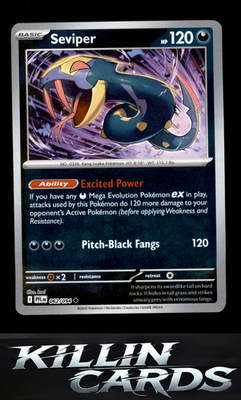 Reverse Holofoil Seviper 062/094 Pokemon Uncommon ME02: Phantasmal Flames Card N
