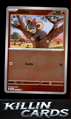 Reverse Holofoil Litleo 014/086 Pokemon Common ME04: Chaos Rising Card NM