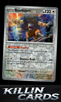Reverse Holofoil Bouffalant 174/197 Pokemon Uncommon SV03: Obsidian Flames Card