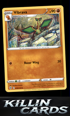 Vibrava 075/172 Pokemon Uncommon SWSH09: Brilliant Stars Card LP