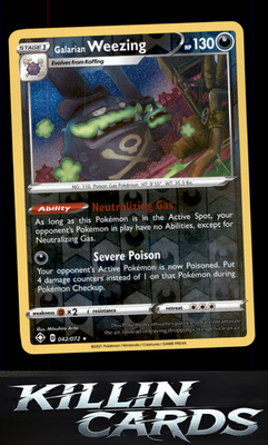 Reverse Holofoil Galarian Weezing 042/072 Pokemon Holo Rare Shining Fates Card N