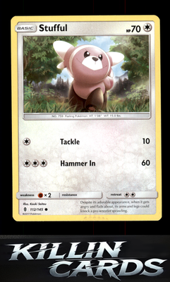 Stufful 112/145 Pokemon Common SM - Guardians Rising Card NM