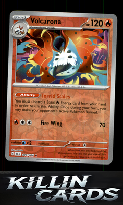 Reverse Holofoil Volcarona 016/086 Pokemon Rare SV: Black Bolt Card NM