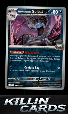 Reverse Holofoil Team Rocket's Golbat 121/182 Pokemon Uncommon SV10: Destined Ri