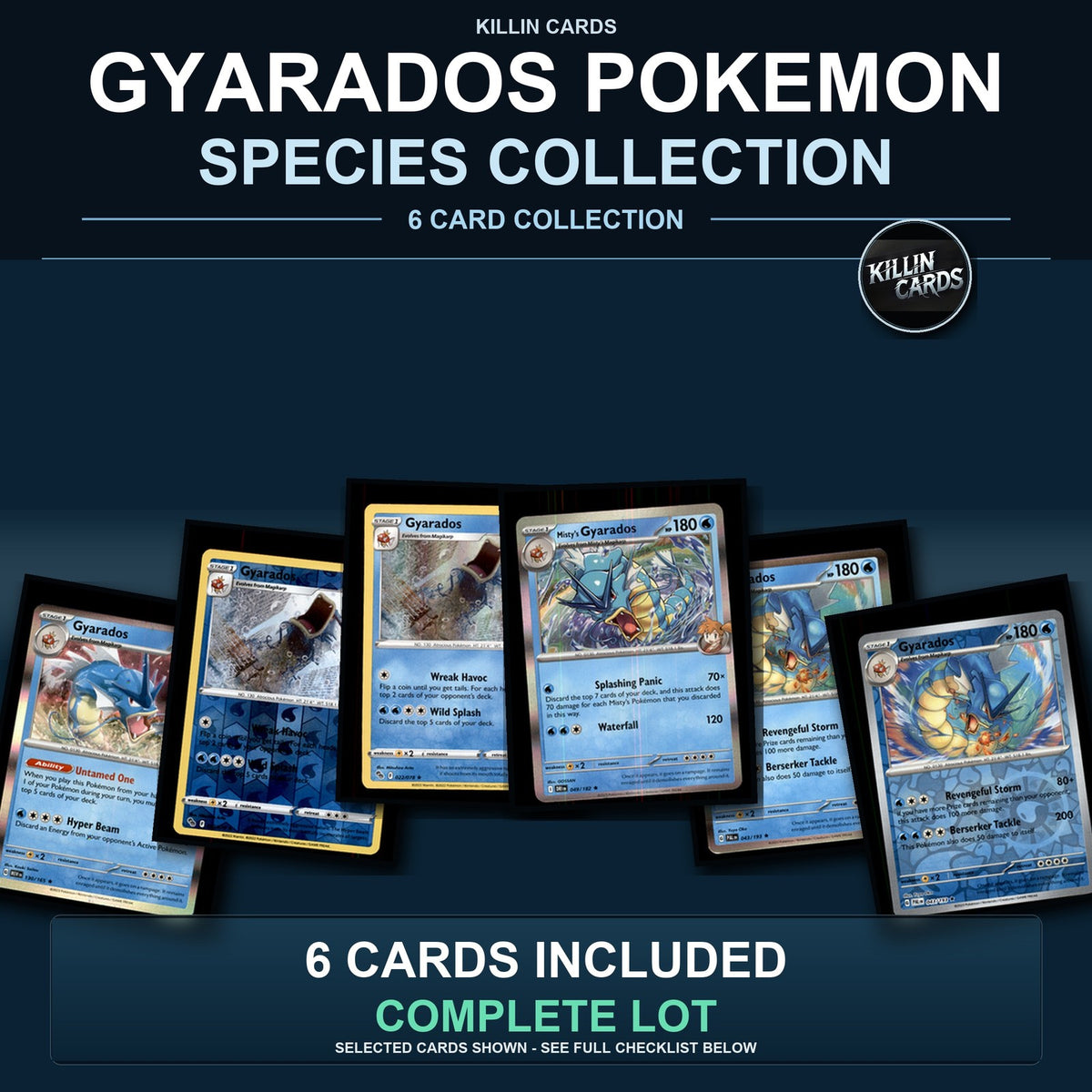 Pokemon TCG Gyarados Pokemon Species Collection 6 Different Cards Collection