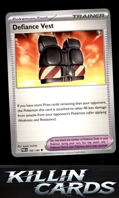Defiance Vest 162/182 Pokemon Uncommon SV04: Paradox Rift Card NM