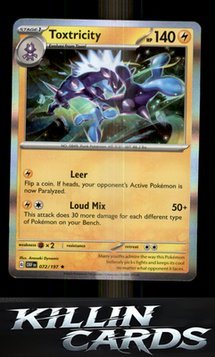 Toxtricity 072/197 Pokemon Rare SV03: Obsidian Flames Card NM