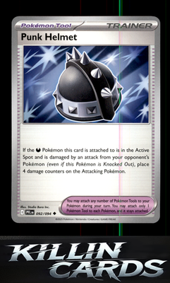 Punk Helmet 092/094 Pokemon Uncommon ME02: Phantasmal Flames Card NM