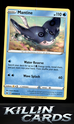 Mantine 052/202 Pokemon Uncommon SWSH01: Sword & Shield Base Set Card NM