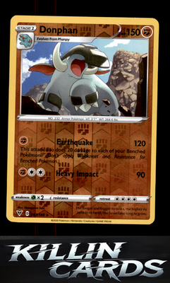 Reverse Holofoil Donphan 087/185 Pokemon Rare SWSH04: Vivid Voltage Card NM