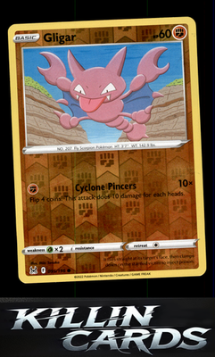 Reverse Holofoil Gligar 095/196 Pokemon Common SWSH11: Lost Origin Card NM