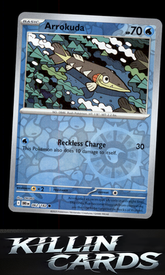 Reverse Holofoil Arrokuda 062/182 Pokemon Common SV10: Destined Rivals Card NM