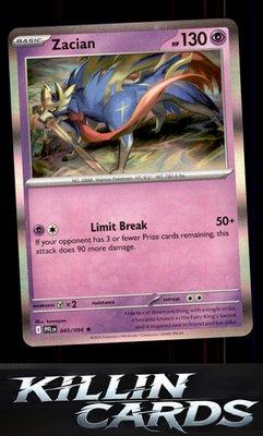 Reverse Holofoil Zacian - 045/094 045/094 Pokemon Rare ME02: Phantasmal Flames C