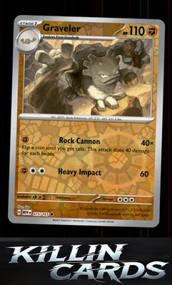 Reverse Holofoil Graveler 075/165 Pokemon Uncommon SV: Scarlet & Violet 151 Card