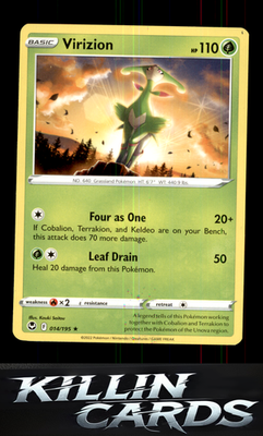 Virizion 014/195 Pokemon Rare SWSH12: Silver Tempest Card LP