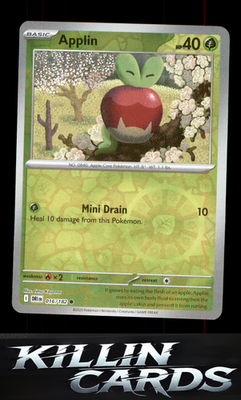 Reverse Holofoil Applin 016/182 Pokemon Common SV10: Destined Rivals Card NM