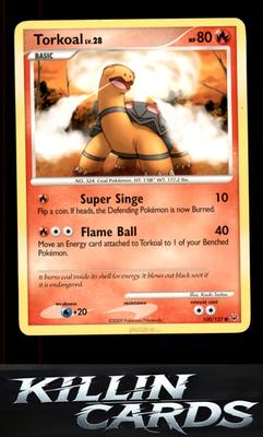 Torkoal 100/127 Pokemon Common Platinum Card NM