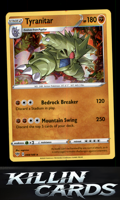 Tyranitar 088/189 Pokemon Holo Rare SWSH03: Darkness Ablaze Card NM