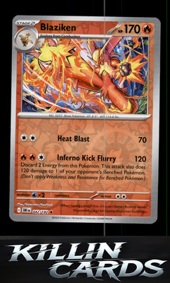 Reverse Holofoil Blaziken - 042/182 042/182 Pokemon Rare SV10: Destined Rivals C