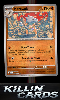 Reverse Holofoil Marowak 105/165 Pokemon Rare SV: Scarlet & Violet 151 Card NM