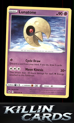 Lunatone 062/159 Pokemon Uncommon Crown Zenith Card NM
