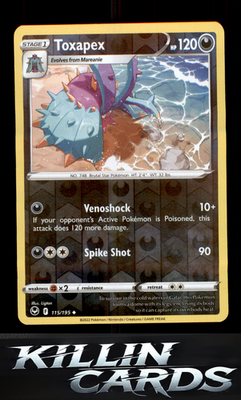 Reverse Holofoil Toxapex 115/195 Pokemon Uncommon SWSH12: Silver Tempest Card NM