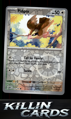 Reverse Holofoil Pidgey 016/165 Pokemon Common SV: Scarlet & Violet 151 Card NM