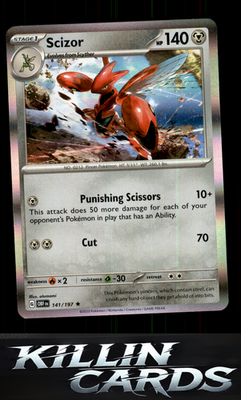 Scizor 141/197 Pokemon Rare SV03: Obsidian Flames Card NM