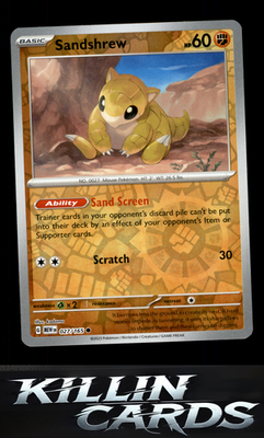 Reverse Holofoil Sandshrew 027/165 Pokemon Common SV: Scarlet & Violet 151 Card