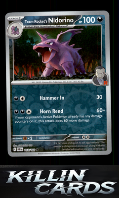 Reverse Holofoil Team Rocket's Nidorino 118/182 Pokemon Common SV10: Destined Ri