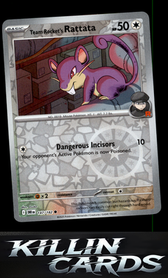 Reverse Holofoil Team Rocket's Rattata 147/182 Pokemon Common SV10: Destined Riv