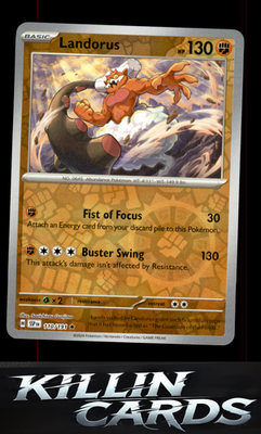 Reverse Holofoil Landorus 110/191 Pokemon Rare SV08: Surging Sparks Card NM