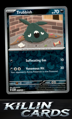 Reverse Holofoil Trubbish 116/182 Pokemon Common SV04: Paradox Rift Card NM