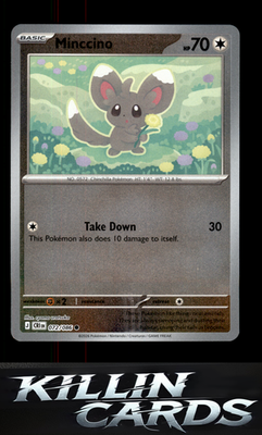 Reverse Holofoil Minccino 072/086 Pokemon Common ME04: Chaos Rising Card NM