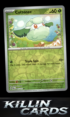 Reverse Holofoil Cottonee 007/131 Pokemon Common SV: Prismatic Evolutions Card N
