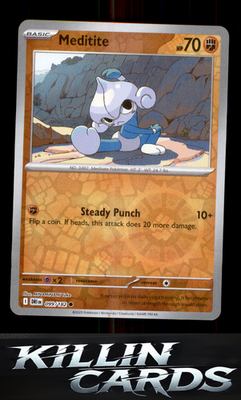 Reverse Holofoil Meditite 099/182 Pokemon Common SV10: Destined Rivals Card NM