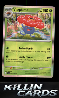 Vileplume 003/094 Pokemon Rare ME02: Phantasmal Flames Card NM