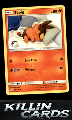 Tepig 31/236 Pokemon Common SM - Cosmic Eclipse Card LP