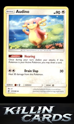 Audino 177/236 Pokemon Uncommon SM - Unified Minds Card NM