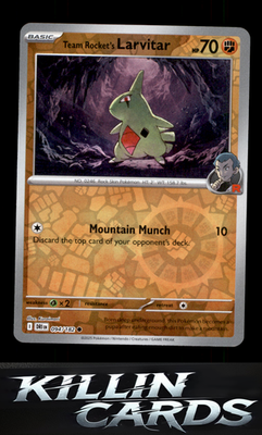Reverse Holofoil Team Rocket's Larvitar 094/182 Pokemon Common SV10: Destined Ri