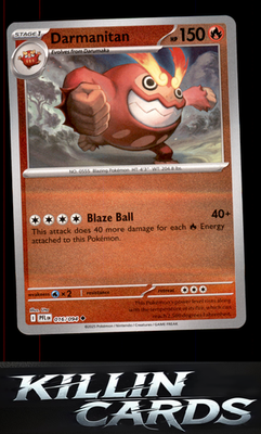 Reverse Holofoil Darmanitan 016/094 Pokemon Uncommon ME02: Phantasmal Flames Car
