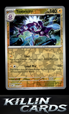 Reverse Holofoil Toxtricity 072/197 Pokemon Rare SV03: Obsidian Flames Card NM