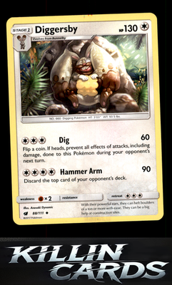 Diggersby 88/111 Pokemon Uncommon SM - Crimson Invasion Card NM