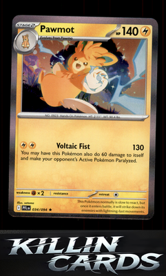 Pawmot 034/094 Pokemon Rare ME02: Phantasmal Flames Card NM