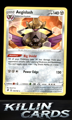 Aegislash 135/192 Pokemon Rare SWSH02: Rebel Clash Card LP