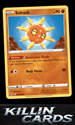 Solrock 092/189 Pokemon Uncommon SWSH03: Darkness Ablaze Card NM