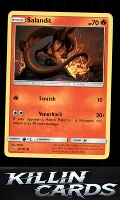 Salandit 15/145 Pokemon Common SM - Guardians Rising Card NM