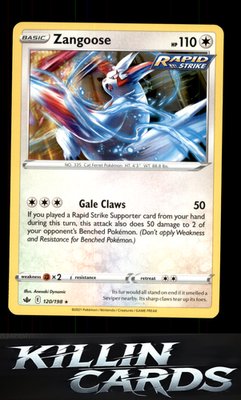 Zangoose 120/198 Pokemon Rare SWSH06: Chilling Reign Card NM